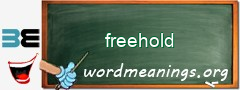 WordMeaning blackboard for freehold